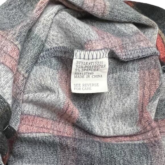 Kontrol Plaid Flannel Button-Down Red Gray Cream Women’s Medium - Picture 7 of 10